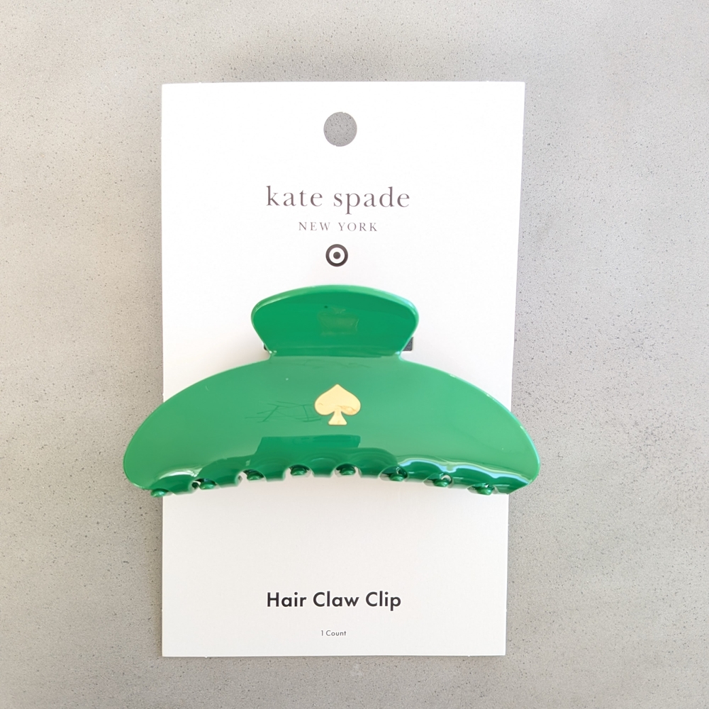 Kate Spade Vibrant Green Hair Claw with Gold Accent
